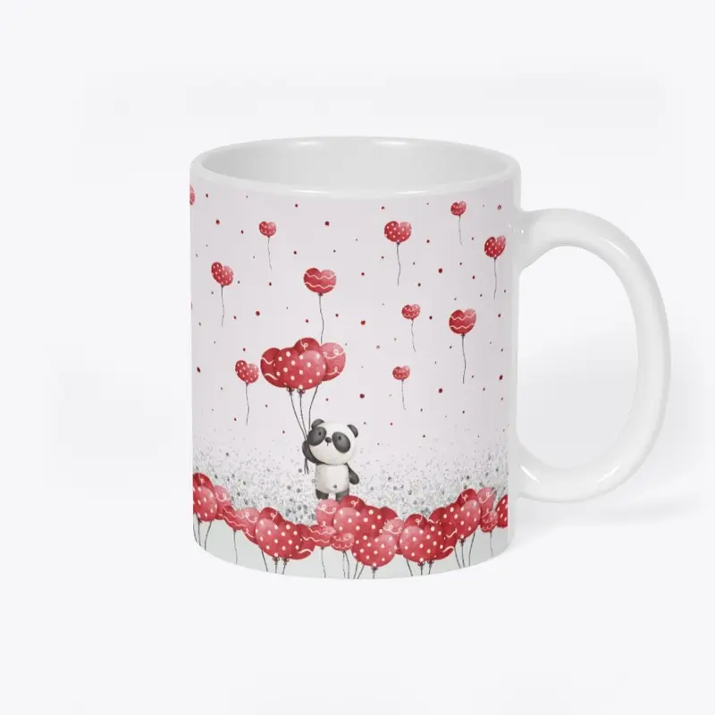 Panda Valentine's Heart Mug