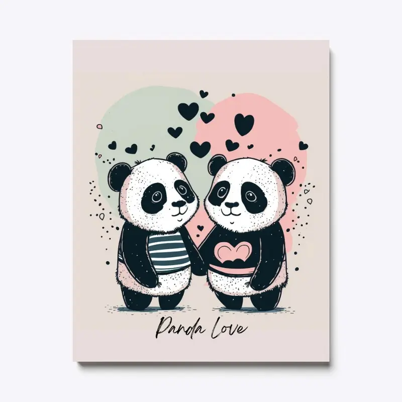 Panda Love Wall Art