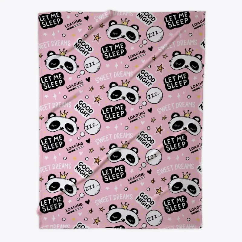 Blanket with panda pattern